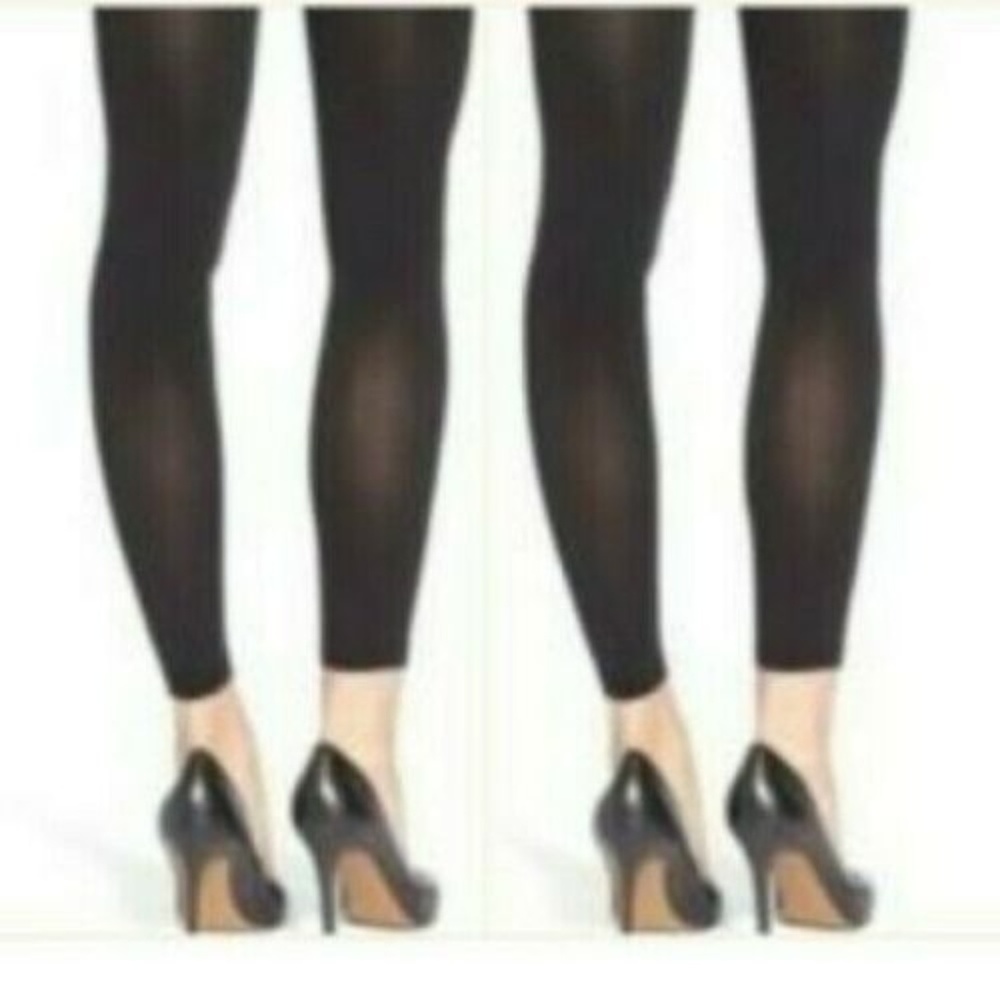 Two Spanx Shaping Control Footless Tights Black - Picture 6 of 8